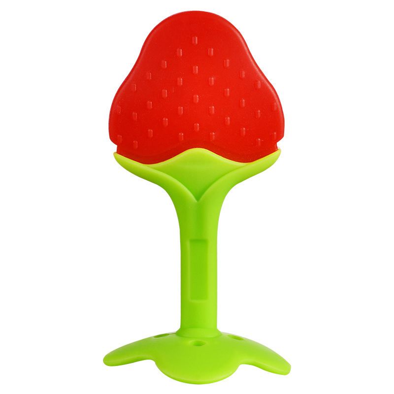 5PCS fruit Teether Soothing Pain Relief Soft Silicone Train Baby Toothbrush Teething Toys for Babies Toddlers Infants for Oral Hygiene Food Grade Can sterilized at high temperature With suction cup