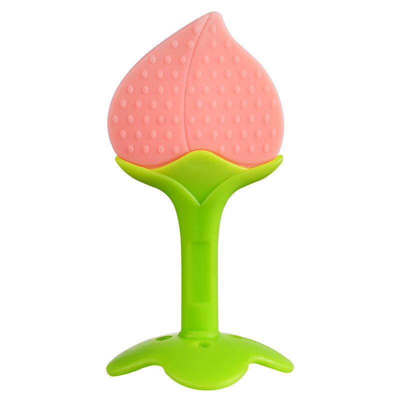 5PCS fruit Teether Soothing Pain Relief Soft Silicone Train Baby Toothbrush Teething Toys for Babies Toddlers Infants for Oral Hygiene Food Grade Can sterilized at high temperature With suction cup