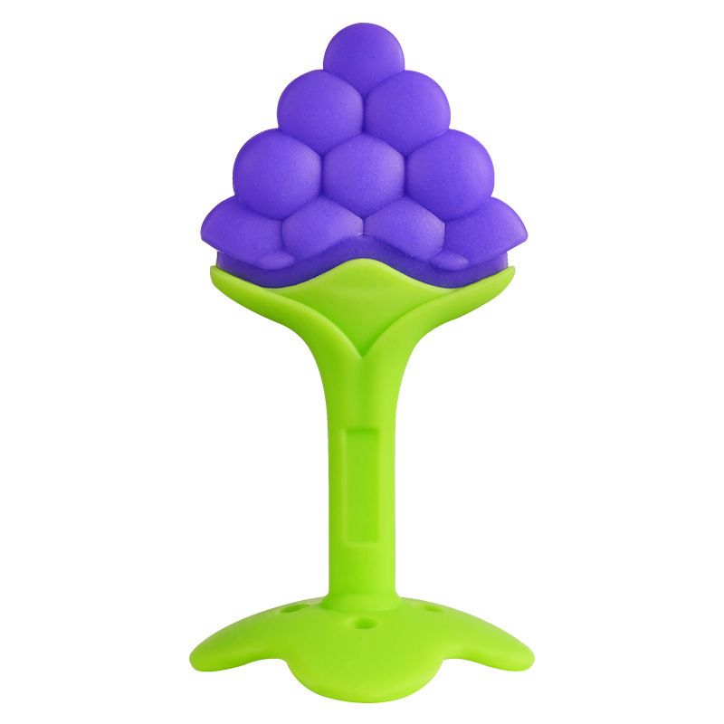 5PCS fruit Teether Soothing Pain Relief Soft Silicone Train Baby Toothbrush Teething Toys for Babies Toddlers Infants for Oral Hygiene Food Grade Can sterilized at high temperature With suction cup