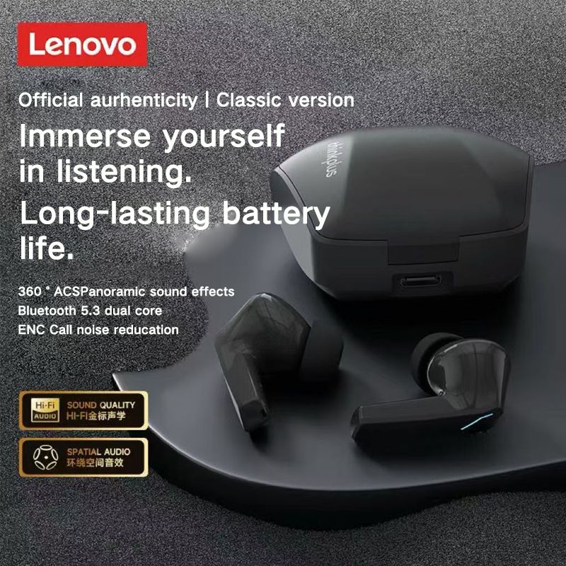 Lenovo Thinkplus GM2Pro Touch Bluetooth Earphones TWS Wireless Bluetooth Earphones 5.3 Noise Reduction Dual Stereo Sound Bluetooth Earphones