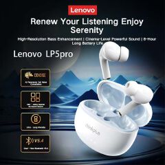 Lenovo Thinkplus LP5Pro Touch Earphones TWS Wireless earpods 5.4 Noise Reduction Dual Stereo Sound headphone