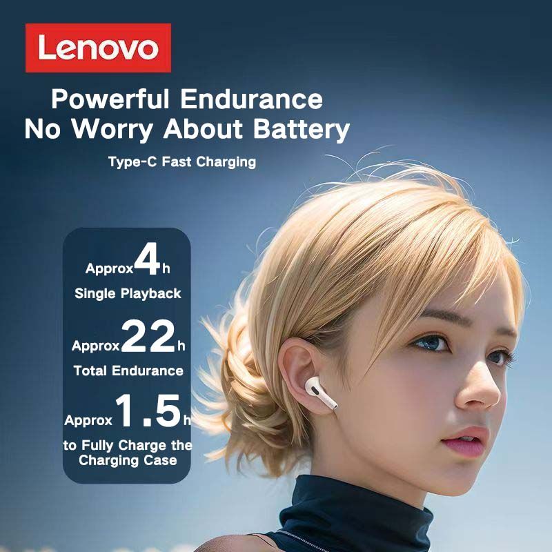 Lenovo Thinkplus LP40 second generation Touch Bluetooth Earphones TWS Wireless Bluetooth Earphones 5.3 Noise Reduction Dual Stereo Sound Bluetooth Earphones
