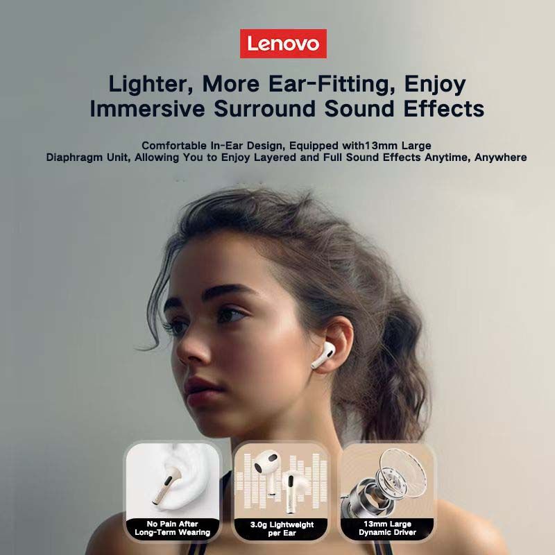 Lenovo Thinkplus LP40 second generation Touch Bluetooth Earphones TWS Wireless Bluetooth Earphones 5.3 Noise Reduction Dual Stereo Sound Bluetooth Earphones