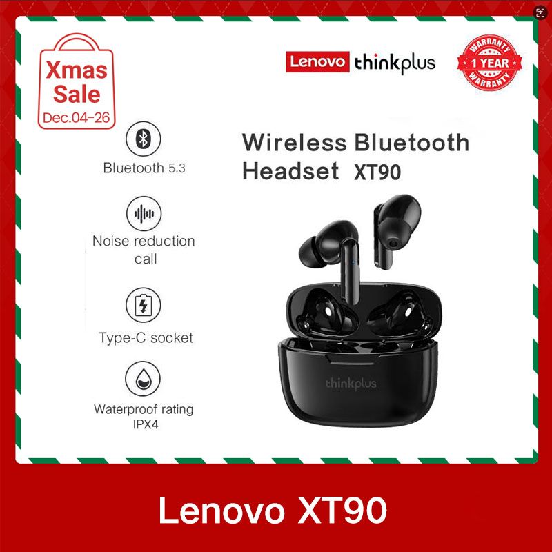 Lenovo Thinkplus XT90 Touch Earphones TWS Wireless earpods 5.0 Noise Reduction Dual Stereo Sound earbuds