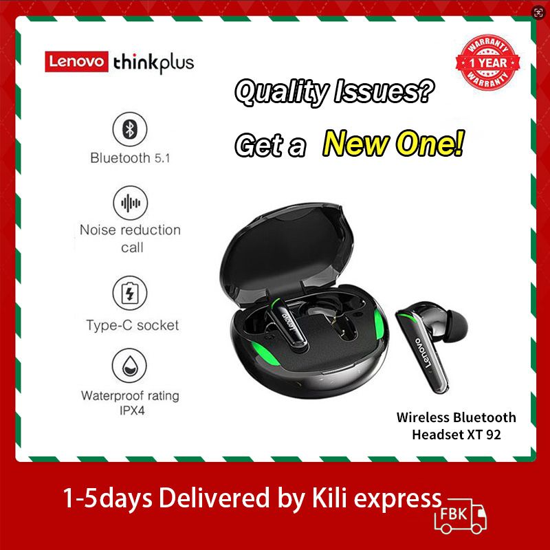 Lenovo Thinkplus XT92 Touch Earphones TWS Wireless earpods 5.1 Noise Reduction Dual Stereo Sound headphone