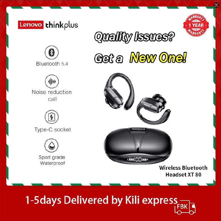 Lenovo Thinkplus XT80 Touch Earphones TWS Wireless earpods 5.3 Noise Reduction Dual Stereo Sound headphone
