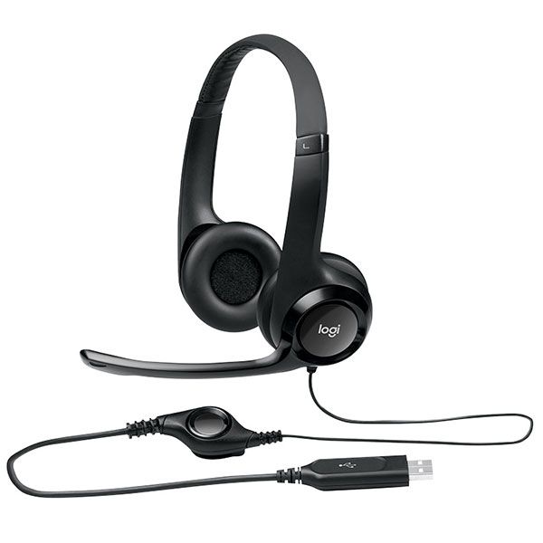 Logitech H390 USB Headset with Noise Canceling Microphone and In-Line Controls for Clear Audio During Calls, Meeting,s and Online Communication