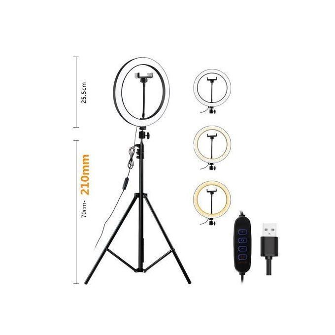 Tripod Stand with 10 Inch LED Ring Light- Dimmable Beauty Ringlight for Selfie Live Stream/Makeup/Youtube/Tiktok Video
