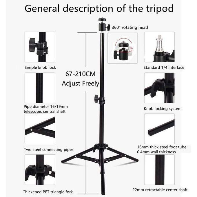 Tripod Stand with 10 Inch LED Ring Light- Dimmable Beauty Ringlight for Selfie Live Stream/Makeup/Youtube/Tiktok Video