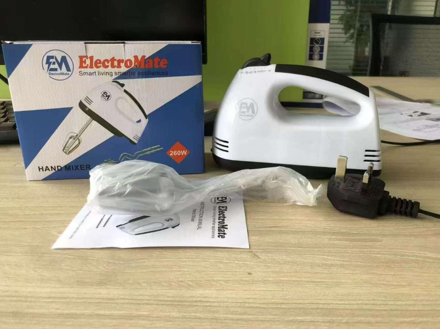 Electromate 260 W ergonomic 7 speeds handmixer,with fingertip control