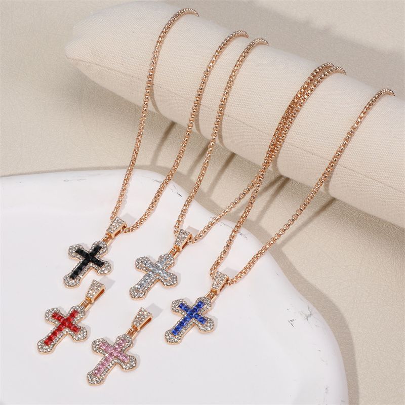2025 3-Piece Hip-Hop Jewelry Set:Rhinestone Cuban Link Bracelet + Titanium Cross Pendant Necklace & Quartz Calendar Ice Watch Men's Streetwear Essentials (Gift-Ready Unisex Rapper Accessories)
