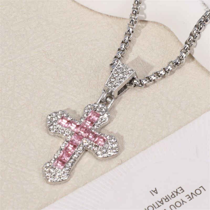 2025 3-Piece Hip-Hop Jewelry Set:Rhinestone Cuban Link Bracelet + Titanium Cross Pendant Necklace & Quartz Calendar Ice Watch Men's Streetwear Essentials (Gift-Ready Unisex Rapper Accessories)
