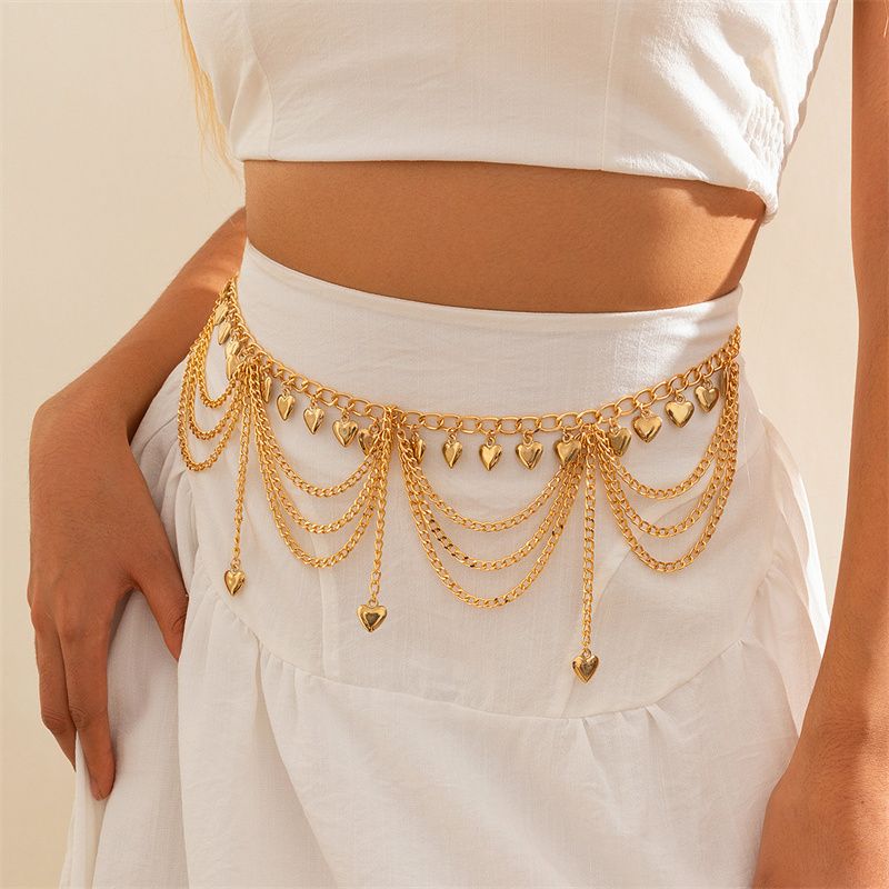 Hot-selling Women's Gold-tone Multi-layer Belly Chain Boho Layered Chains with Ball Charms Fashion Decorative Body Jewelry for Belly Dance Beach Party Festival Daily Wear