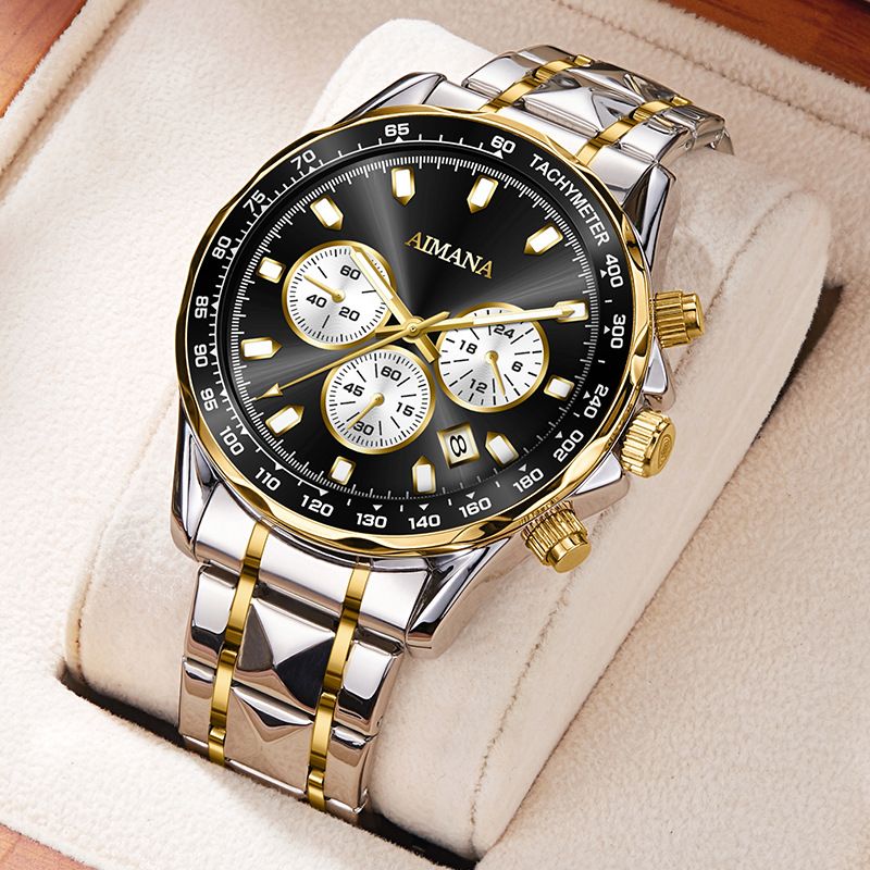 2025 New High-End Multi-functional Men's Watch Luminous Waterproof Calendar Quartz Watch Fashionable Luxury Versatile Business Casual Chronograph Premium Sleek Precision Wristwatch