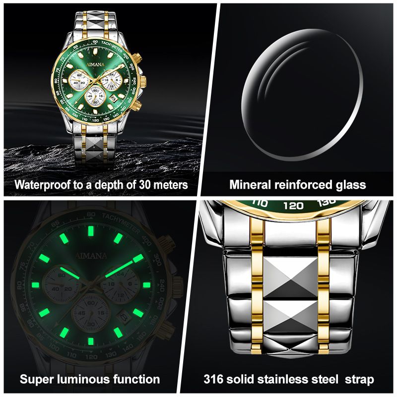 2025 New High-End Multi-functional Men's Watch Luminous Waterproof Calendar Quartz Watch Fashionable Luxury Versatile Business Casual Chronograph Premium Sleek Precision Wristwatch