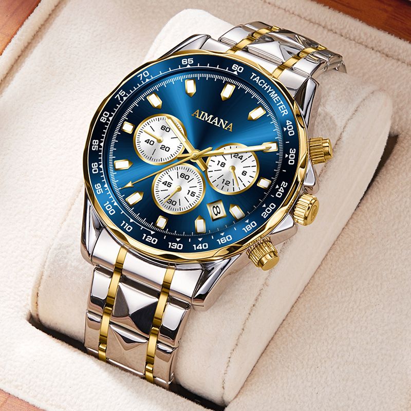 2025 New High-End Multi-functional Men's Watch Luminous Waterproof Calendar Quartz Watch Fashionable Luxury Versatile Business Casual Chronograph Premium Sleek Precision Wristwatch