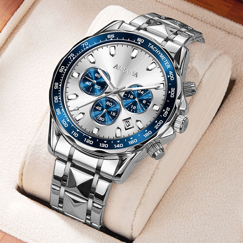 2025 New High-End Multi-functional Men's Watch Luminous Waterproof Calendar Quartz Watch Fashionable Luxury Versatile Business Casual Chronograph Premium Sleek Precision Wristwatch