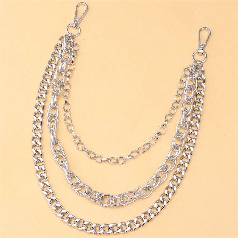 New Unisex Pant Chain Multi Layered Metallic Punk Boyfriend Style Streetwear Accessory Durable Metal For Jeans Pants Men Women Trendy Unique Body Jewelry