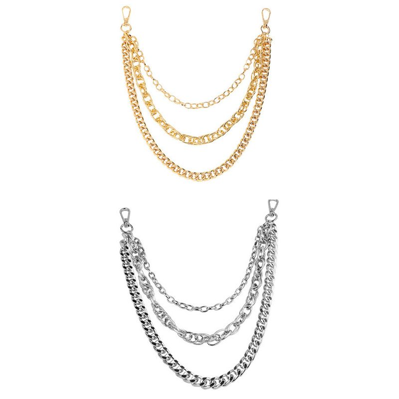 New Unisex Pant Chain Multi Layered Metallic Punk Boyfriend Style Streetwear Accessory Durable Metal For Jeans Pants Men Women Trendy Unique Body Jewelry