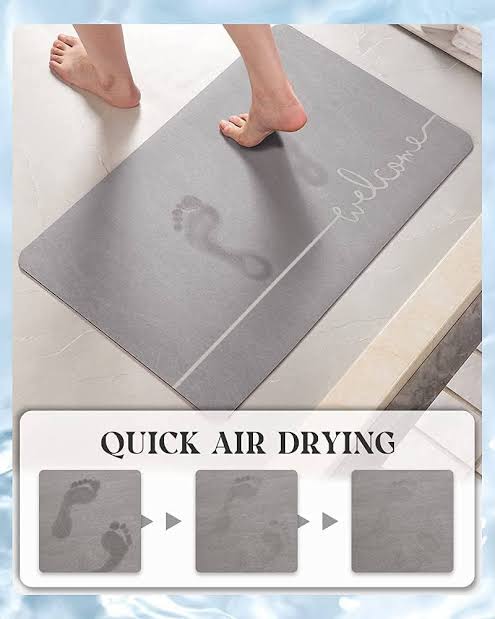 BATH MAT. Bathroom Anti-slip Pad Diatomite Absorbent Quick-drying Mat, made of advanced nano technology which can quickly absorb water in a short time and keep the floor clean and dry,durable.