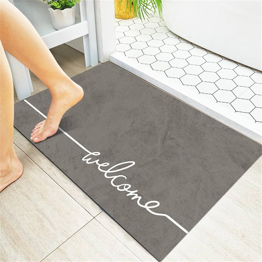 BATH MAT. Bathroom Anti-slip Pad Diatomite Absorbent Quick-drying Mat, made of advanced nano technology which can quickly absorb water in a short time and keep the floor clean and dry,durable.