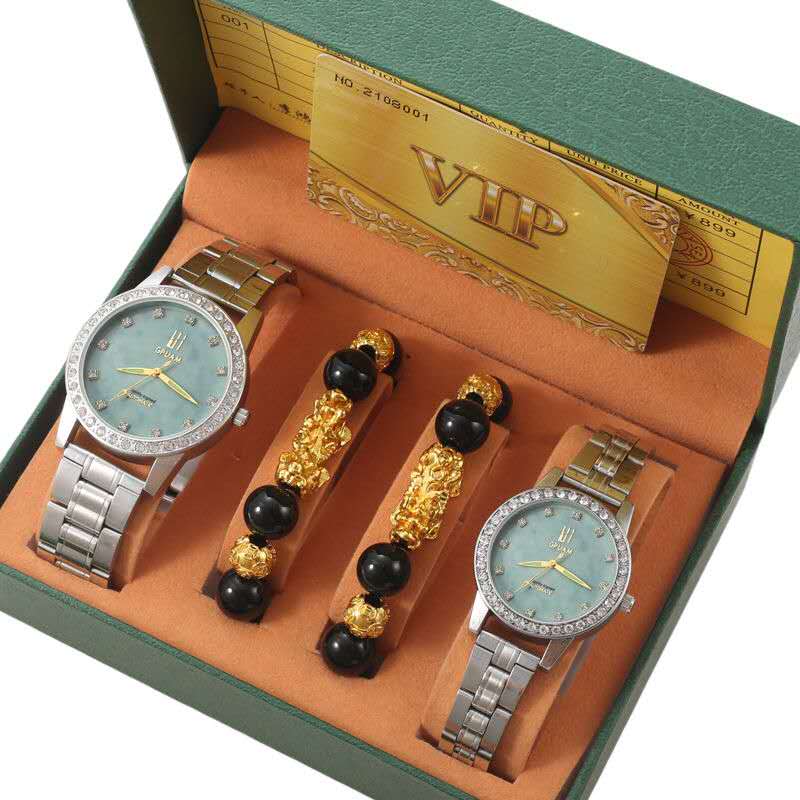 2 Pcs/Set Couples Wrist Watches Couples Waterproof Quartz Watches Stainless Steel Japan Movement Matching Set Elegant Luxury Ladies Mens Gift for Her Kenya Affordable Lovers Wristwatches