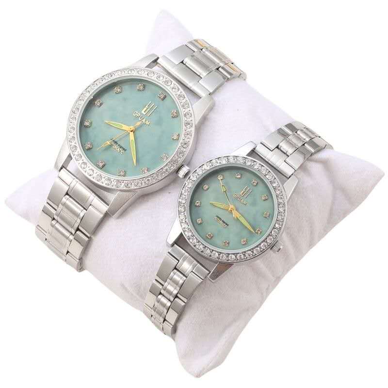 2 Pcs/Set Couples Wrist Watches Couples Waterproof Quartz Watches Stainless Steel Japan Movement Matching Set Elegant Luxury Ladies Mens Gift for Her Kenya Affordable Lovers Wristwatches