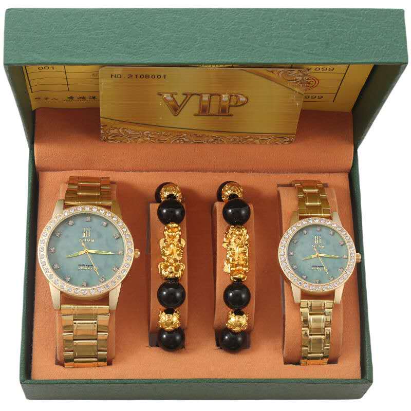 2 Pcs/Set Couples Wrist Watches Couples Waterproof Quartz Watches Stainless Steel Japan Movement Matching Set Elegant Luxury Ladies Mens Gift for Her Kenya Affordable Lovers Wristwatches