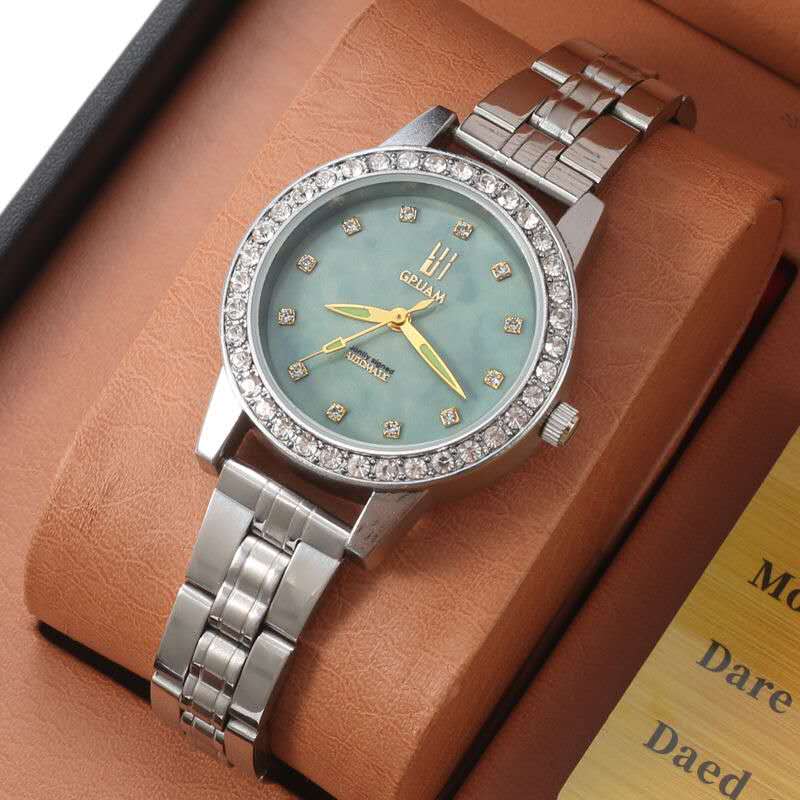 2 Pcs/Set Couples Wrist Watches Couples Waterproof Quartz Watches Stainless Steel Japan Movement Matching Set Elegant Luxury Ladies Mens Gift for Her Kenya Affordable Lovers Wristwatches