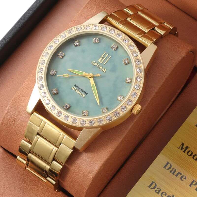 2 Pcs/Set Couples Wrist Watches Couples Waterproof Quartz Watches Stainless Steel Japan Movement Matching Set Elegant Luxury Ladies Mens Gift for Her Kenya Affordable Lovers Wristwatches