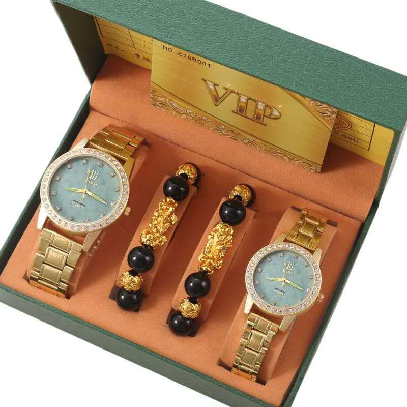 2 Pcs/Set Couples Wrist Watches Couples Waterproof Quartz Watches Stainless Steel Japan Movement Matching Set Elegant Luxury Ladies Mens Gift for Her Kenya Affordable Lovers Wristwatches