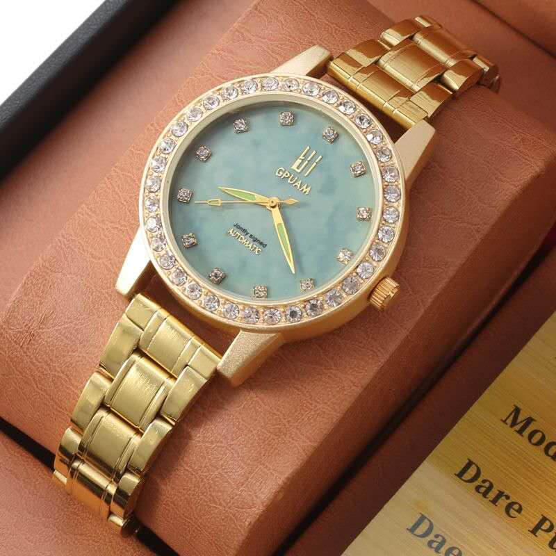 2 Pcs/Set Couples Wrist Watches Couples Waterproof Quartz Watches Stainless Steel Japan Movement Matching Set Elegant Luxury Ladies Mens Gift for Her Kenya Affordable Lovers Wristwatches