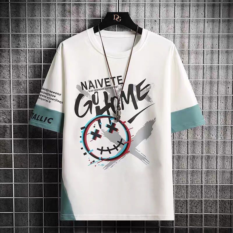 Trendy 2-piece streetwear set: oversized graphic T-shirt (naivete & smiley print) + black shorts (START × OVE design). Loose fit, comfortable fabric—perfect for Kenyan young men’s daily, casual looks