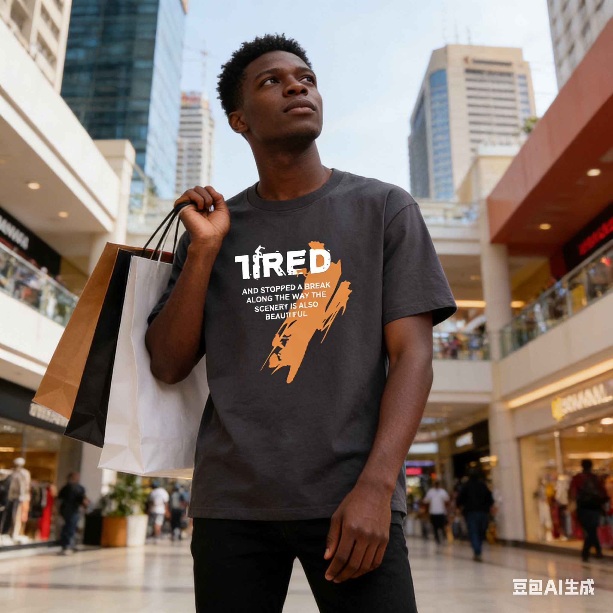 100% cotton 2-pack T-shirts (beige/gray) with trendy graphic prints. Breathable, sweat-absorbent & skin-friendly—perfect for Kenyan young people’s daily, casual outfits.