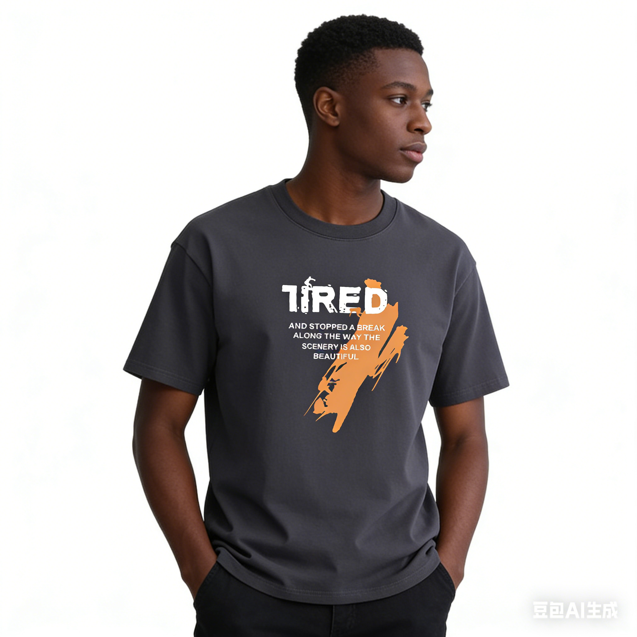 100% cotton 2-pack T-shirts (beige/gray) with trendy graphic prints. Breathable, sweat-absorbent & skin-friendly—perfect for Kenyan young people’s daily, casual outfits.