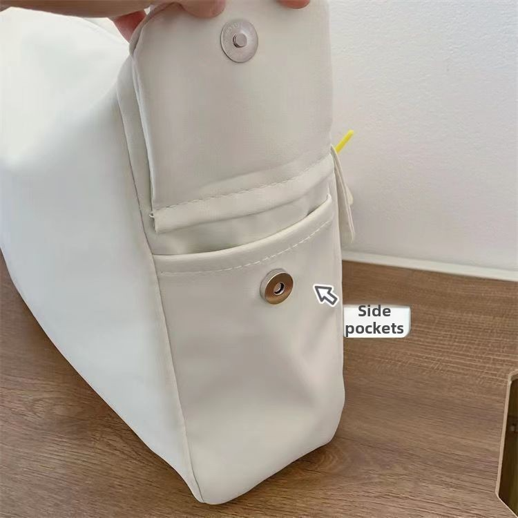 Trendy large-capacity white tote bag: "DISK IT" print, multi-pockets. Spacious, lightweight & practical—perfect for Kenyan young ladies’ daily outings/shopping.