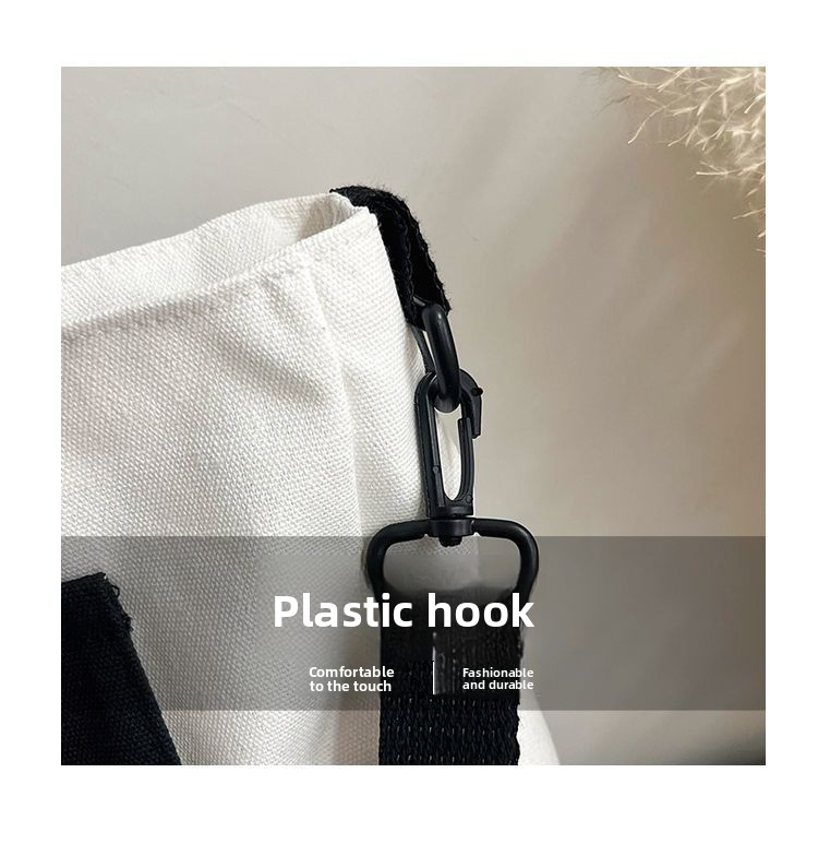Trendy large-capacity canvas tote bag: "Korean" print, black & white design. Spacious, lightweight & versatile—perfect for Kenyan young ladies’ daily outings/shopping.