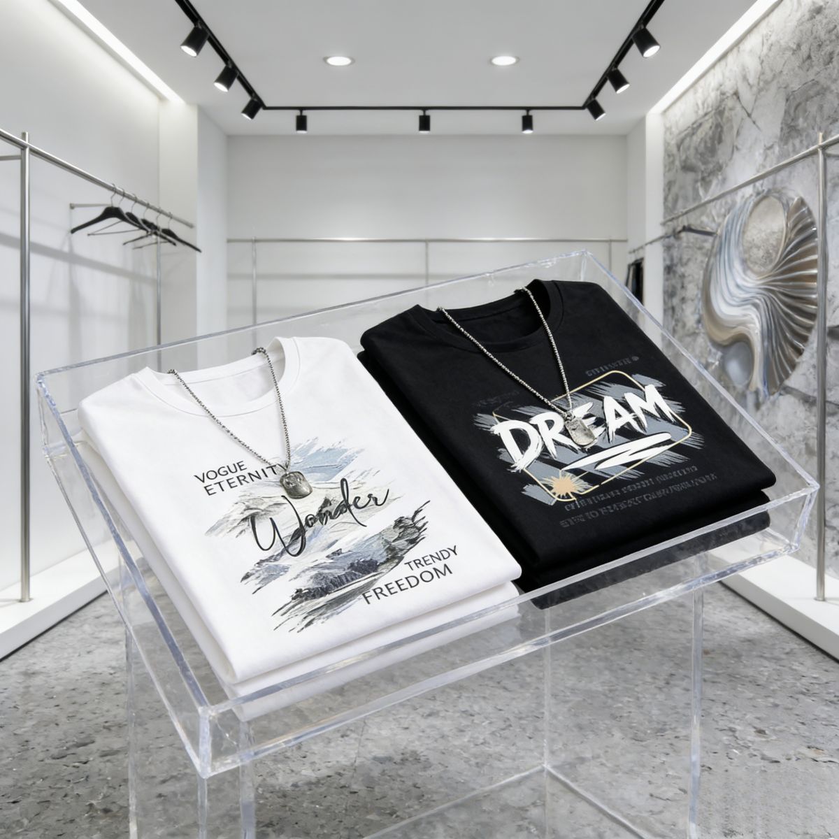 Buy 1 get 1 free: 2 oversized graphic T-shirts (white/black) with trendy text prints. Breathable, comfortable fabric—perfect for Kenyan young people’s daily, casual or street-style outfits