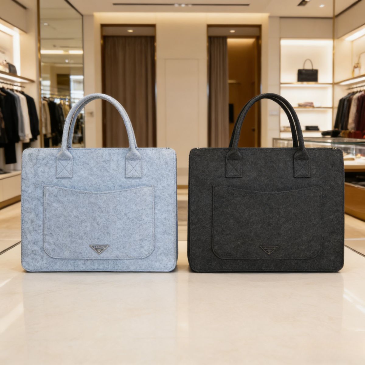 Trendy felt business tote bag: large-capacity for laptops, durable & stylish. Ideal for Kenyan young professionals’ work, commutes or business meetings.