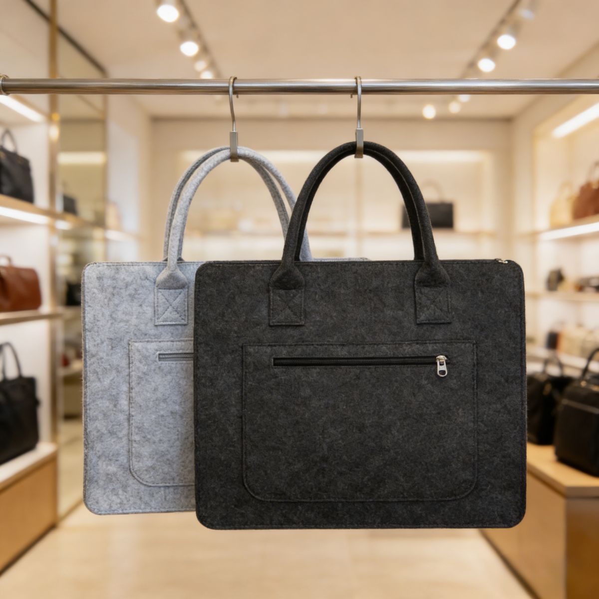 Trendy felt business tote bag: large-capacity for laptops, durable & stylish. Ideal for Kenyan young professionals’ work, commutes or business meetings.