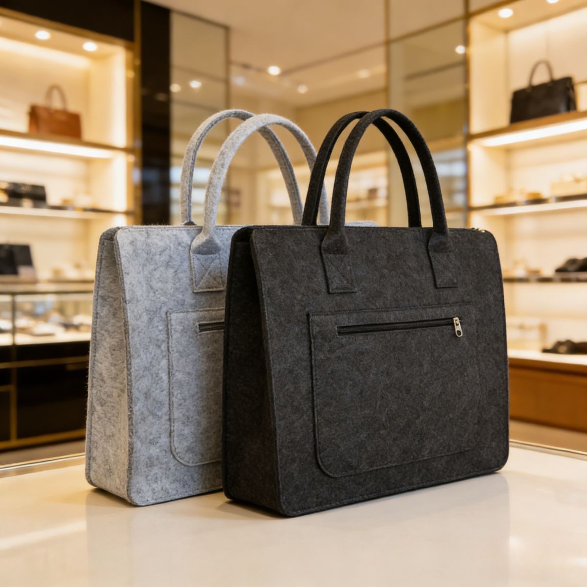 Trendy felt business tote bag: large-capacity for laptops, durable & stylish. Ideal for Kenyan young professionals’ work, commutes or business meetings.
