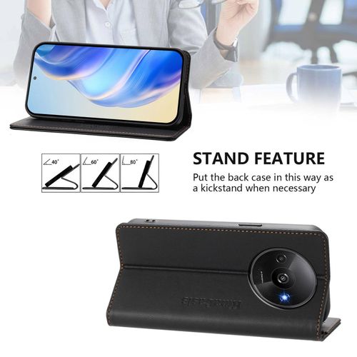 Case for Xiaomi Redmi A3/A3X/Poco C61 Leather Wallet Flip Cover with Card Holder, Kickstand, Magnetic Closure Phone Case