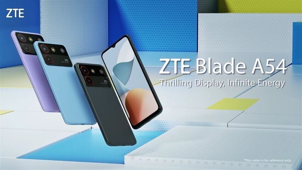 ZTE Blade A54 128GB ROM + 4GB RAM EXTENDABLE TO 8GB 6.6" FULL HD+ SCREEN BATTERY 5000mah 13mpx DUAL RARE CAMERA AND SIDE FINGERPTINT ANDROID 13 SMARTPHONE