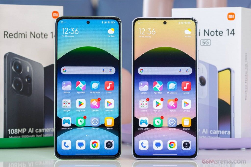 XIAOMI Redmi Note 14 6GB+128GB 6.67" AMOLED 120Hz Display 108MP Camera 5500mAh Battery IP54 Dust and Splash resistant Fingerprint Unlock 33W Fast Charge Smart Phones