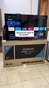 Skyworth 55G3B, 55-inches 4K 2022 Frameless Smart Android TV, Black