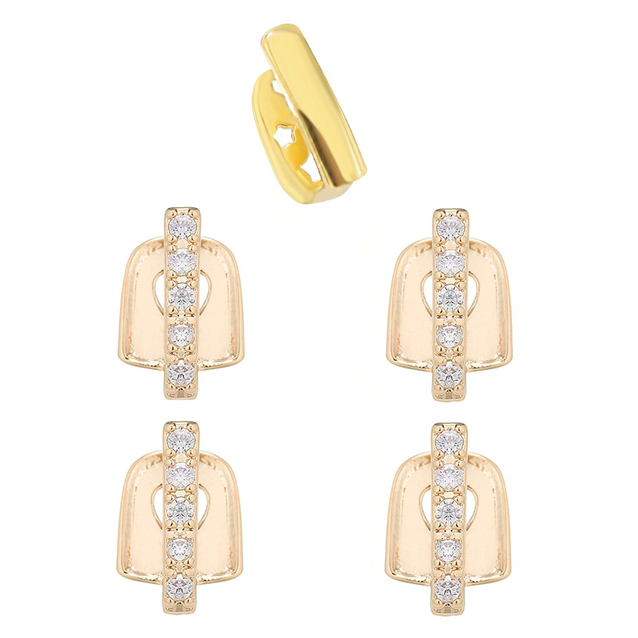 Zircon inlaid combination DIY hip-hop grillz Teeth grillz tooth grillz braces gold teeth gold grillz silver teeth silver grillz