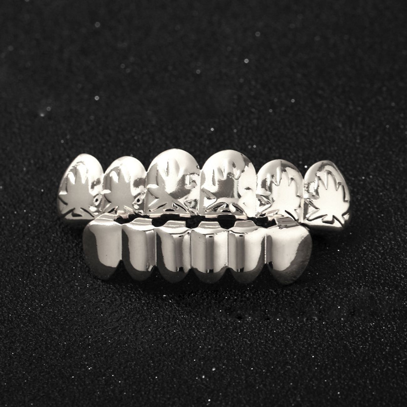 Gold/Silver Maple Leaf Grillz - Hip Hop Gold Teeth Grillz,Silver Teeth,Gold Braces,Silver Braces,Gold Grillz,Silver Grillz