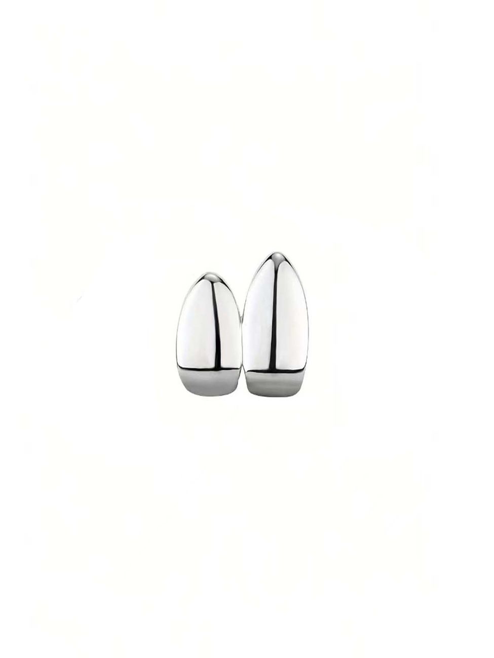 Shining Gold/Silver Two-Teeth Grillz Set with Star Design for Unisex