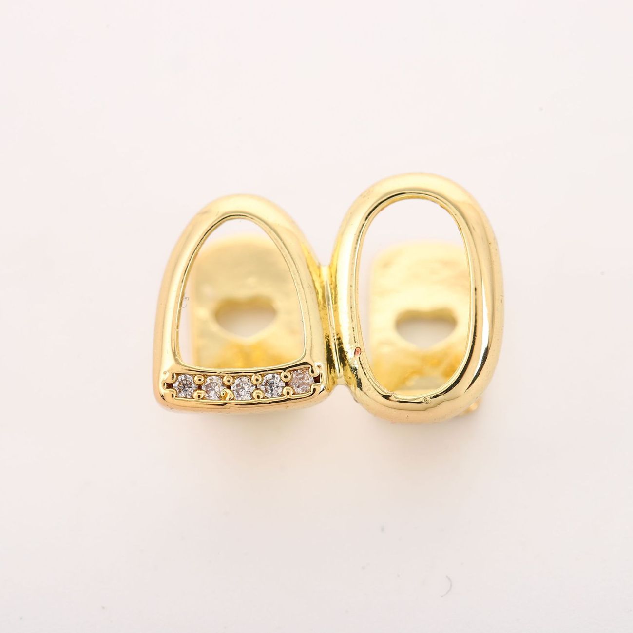 Micro-diamond personalized gold/silver grillz combination, gold teeth and silver teeth