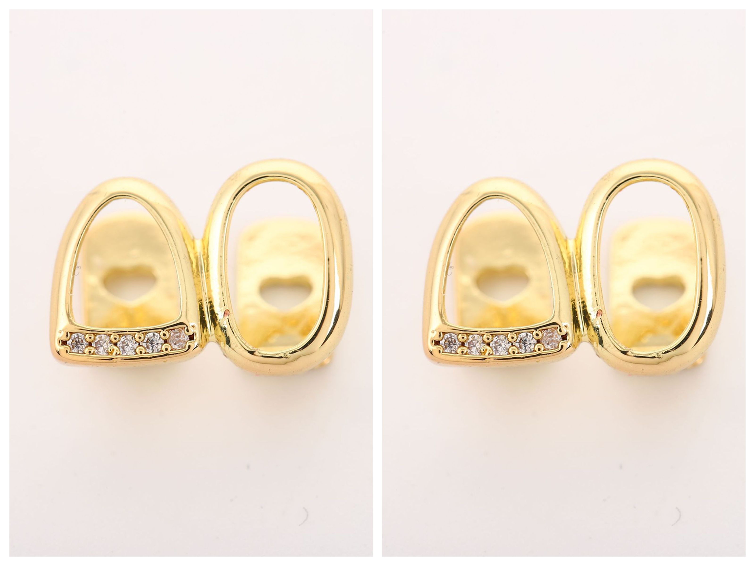 Micro-diamond personalized gold/silver grillz combination, gold teeth and silver teeth
